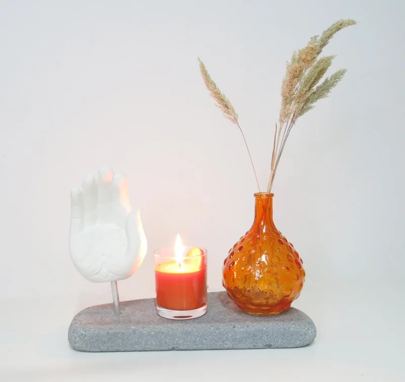 ميسي Scented Buddha Hand Object Natural Anthracite Marble Base