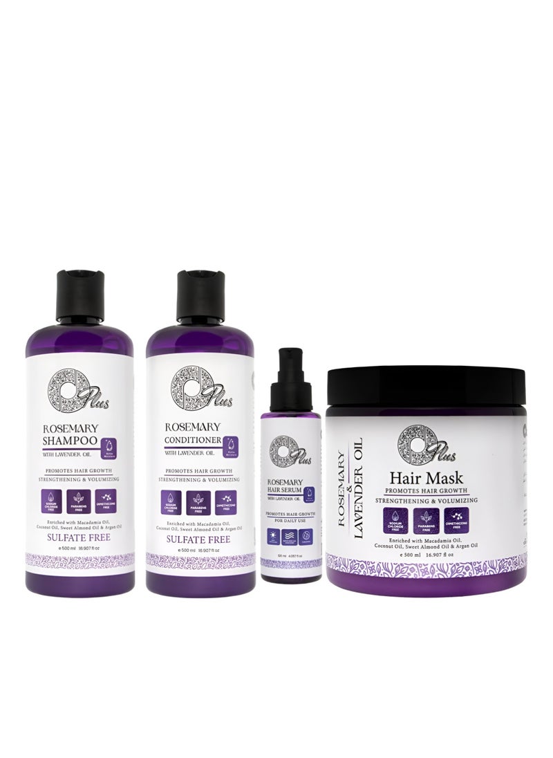 Oplus - OPlus Lavender & Rosemary Hair Care Set – Conditioner, Shampoo, Serum & Mask – 4-Piece Set for Growth, Strength, and Volume - Image 1