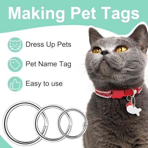 ManTangSun 1/2" 300 PCS Silver Small Key Rings, Double Loops Split Rings Jewelry Making Metal Mini Key Ring for Keychian, Pet Collar Tag, Luggage Tag DIY Craft Hardware - Image 4