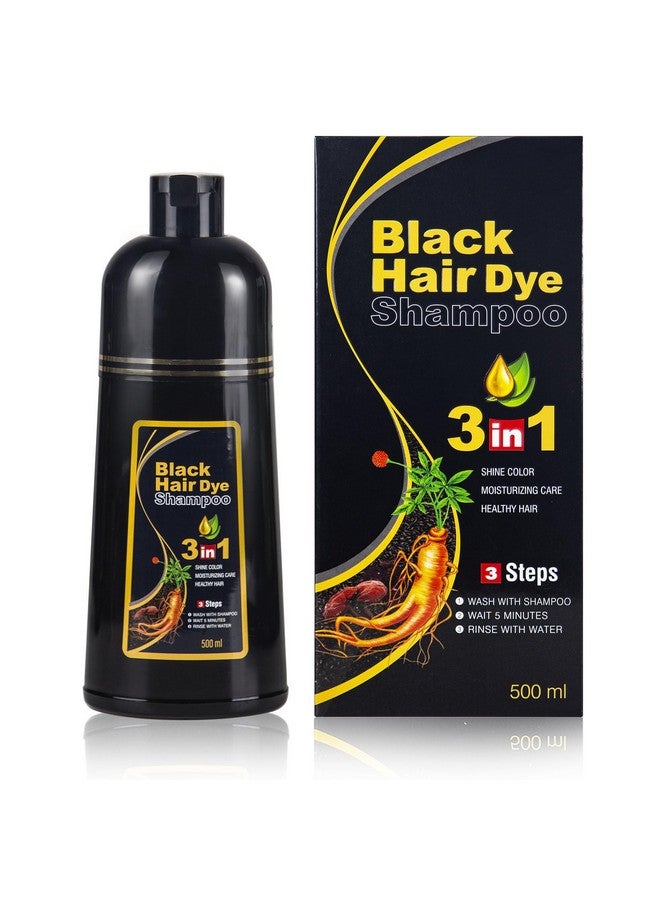 Ivnil Instant Black Hair Dye Shampoo For Women Meidu Hair Color Shampoo Gray Hair For Men 100% Gray Coverage Herbal Ingredients 3 In 1 Black Hair Dye 500Ml - Image 2