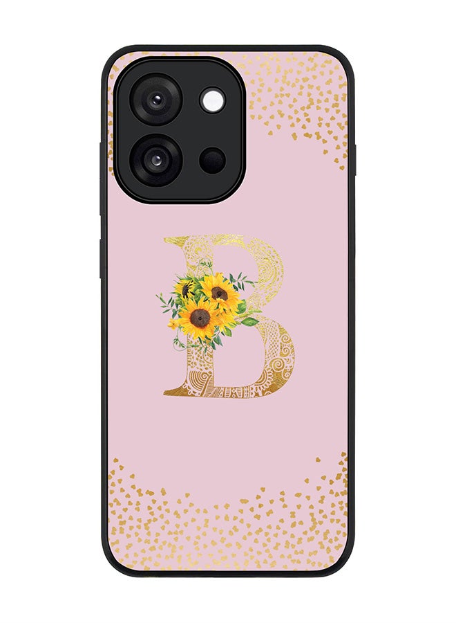 Stylizedd For OnePlus 13s / 13T Case,Slim fit Camera Protection, Shockproof Thin Phone cover  - Custom Floral Monogram - B  (Pink )