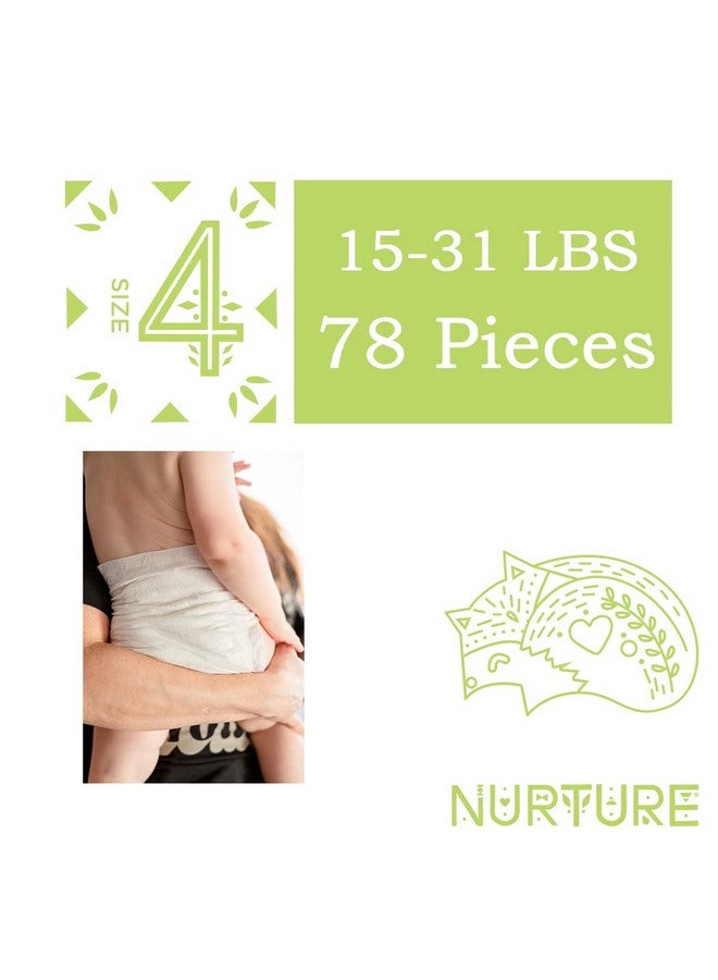 nurture Diapers By Biobag Size 4 (1531 Pounds) 78 Premium Quality Baby Diapers Chemical Free Ultra Absorbent Eco Friendly Hypoallergenic - Image 3