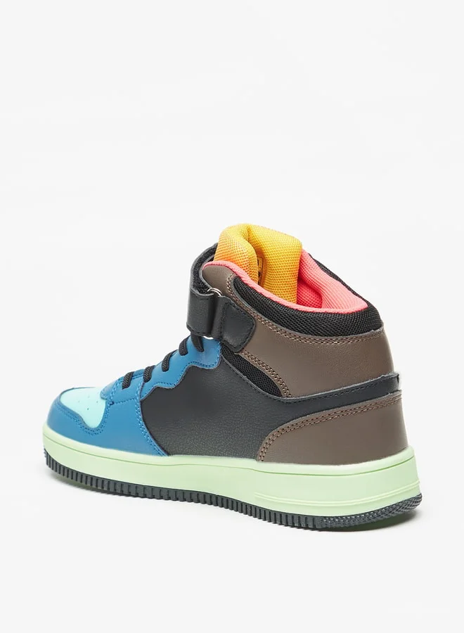 Kappa Boys Colourblocked Shoes With Hook And Loop Closure