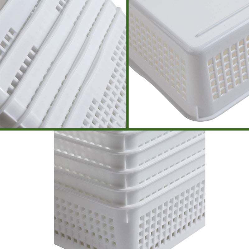 Aebeky A4 Size Plastic Paper Storage Trays,Desktop File Organizer Baskets,6-Packs (White) - Image 3