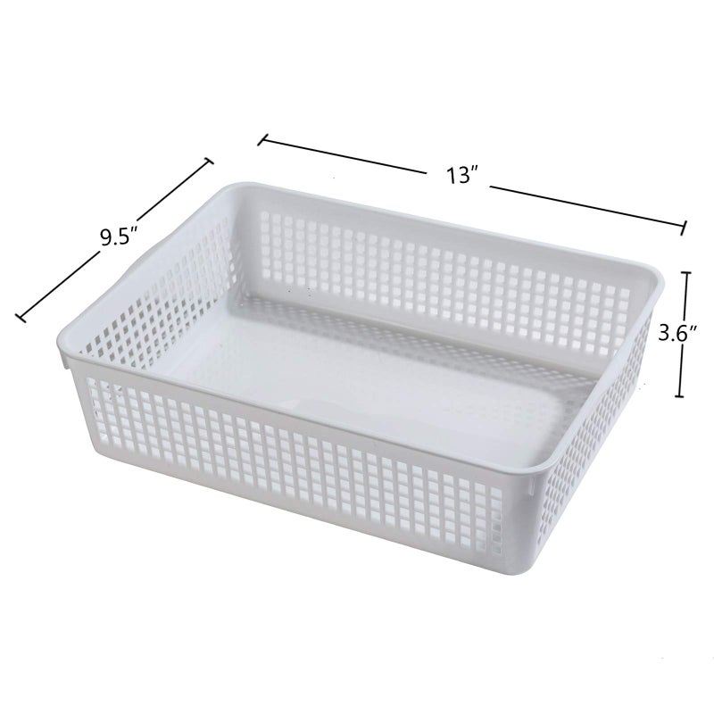 Aebeky A4 Size Plastic Paper Storage Trays,Desktop File Organizer Baskets,6-Packs (White) - Image 2