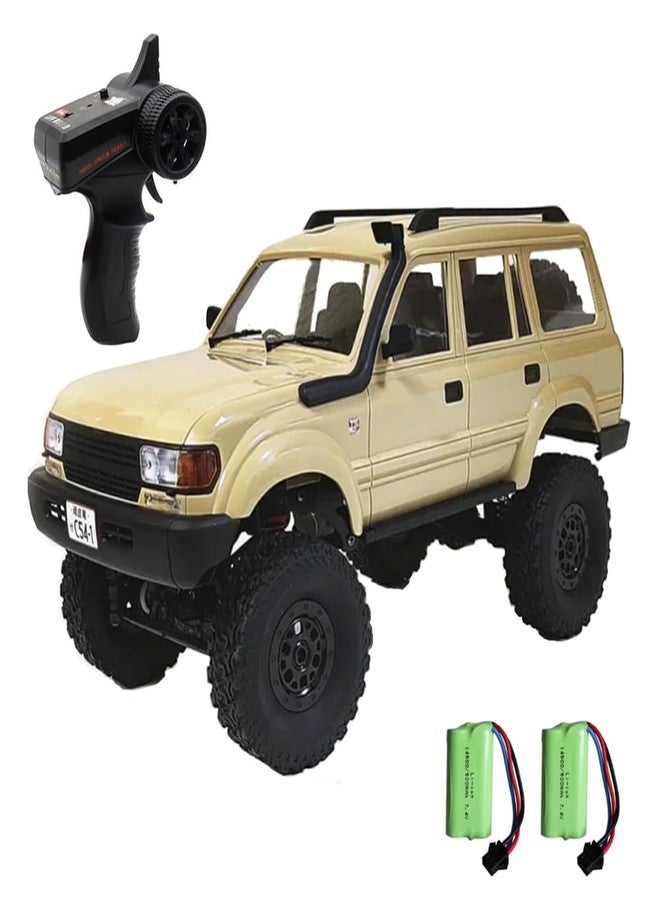 GoolRC شاحنة جيول آر سي، WPL C54 زاحف آر سي 1/16 مقياس سيارة تحكم عن بعد، 4WD لجميع التضاريس سيارة زاحف صخرية، سيارة تسلق آر سي بتردد 2.4GHz مع أضواء LED وبطاريتين للأطفال والبالغين (أصفر) - Image 1