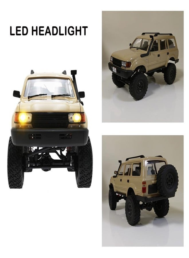 GoolRC شاحنة جيول آر سي، WPL C54 زاحف آر سي 1/16 مقياس سيارة تحكم عن بعد، 4WD لجميع التضاريس سيارة زاحف صخرية، سيارة تسلق آر سي بتردد 2.4GHz مع أضواء LED وبطاريتين للأطفال والبالغين (أصفر) - Image 5