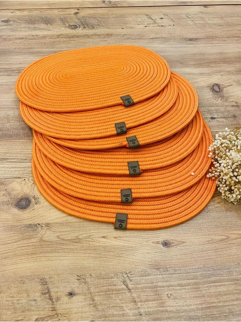 بدز ديري BDZ Leather Wicker Jute Presentation Plate American Service Oval Subpla 6 Pieces