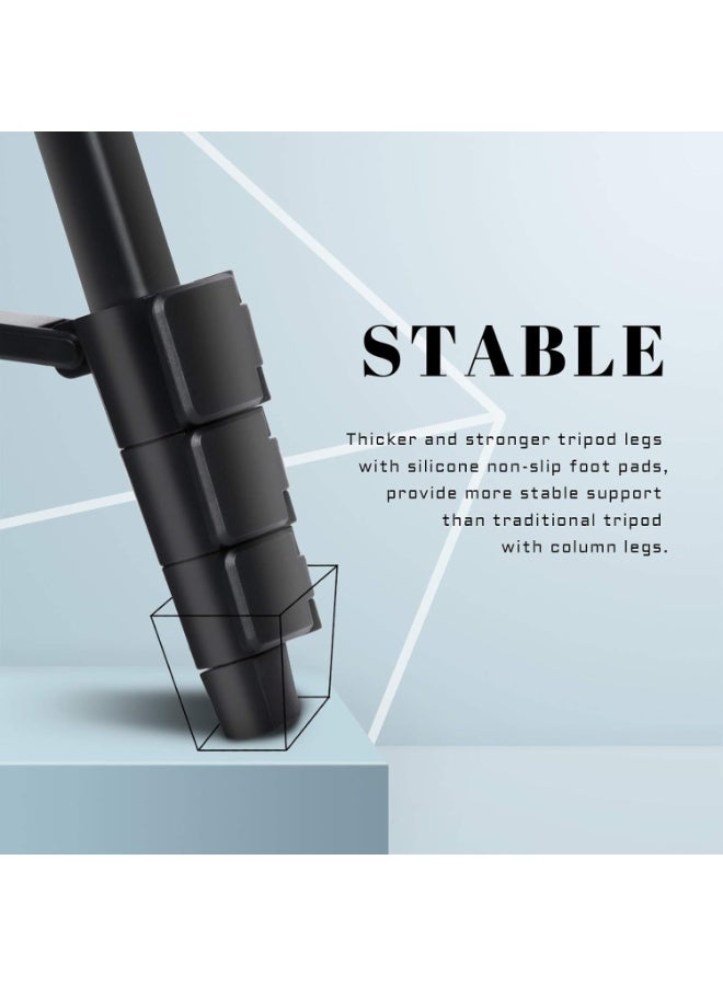 55" Tripod for iPhone – Lightweight Mobile Phone Stand with 360° Rotatable Holder, Quick-Release Plate & Wireless Remote Shutter - Image 2