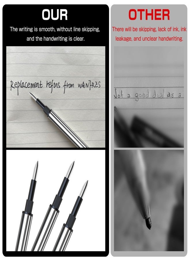 WANFRES Gel Ink Rollerball Pen Refills - Amazing Luxury Ballpoint Pen Refills 0.5mm, Black 12-Pack.Compatible with Scriveiner/BEILUNER/WEMATE/Pilot G2/YIVONKA Luxury Pen and Fancy Pen/Executive pens - Image 4