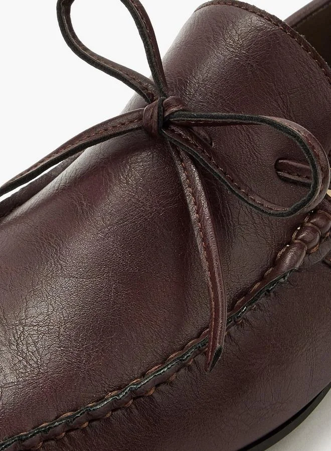 Renzo Ruganni BURGUNDY Men Bow Trim Slip-On Loafers for Men | Best Price UAE