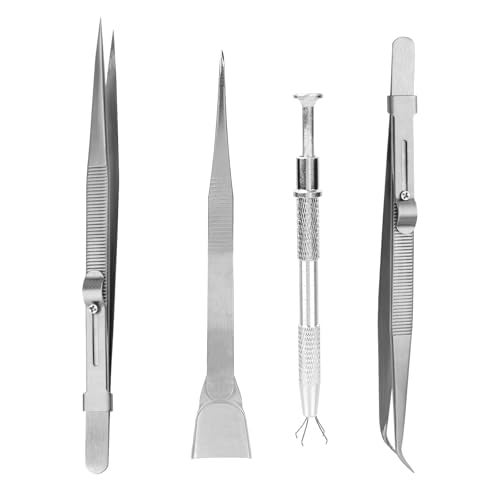 Gosknor 4pcs Cake Decorating Tools Set, Stainless Steel Sprinkle Pen Pearl Grabber & Tweezers with Shovel Head Professional Sprinkles Spoon Dragee Tools for Baking Cookies Cupcake Decoration - Image 1