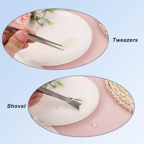 Gosknor 4pcs Cake Decorating Tools Set, Stainless Steel Sprinkle Pen Pearl Grabber & Tweezers with Shovel Head Professional Sprinkles Spoon Dragee Tools for Baking Cookies Cupcake Decoration - Image 4