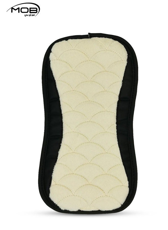 MOB Premium Quality Car Armrest Cushion Handrail Pad Soft and Comfortable For Car Cushion Pad 1 Pcs Beige & Black - Image 1