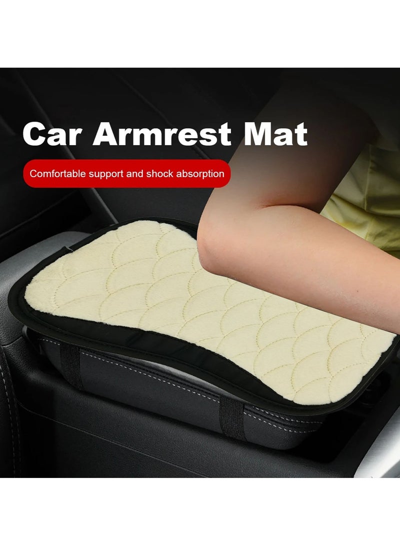 MOB Premium Quality Car Armrest Cushion Handrail Pad Soft and Comfortable For Car Cushion Pad 1 Pcs Beige & Black - Image 4