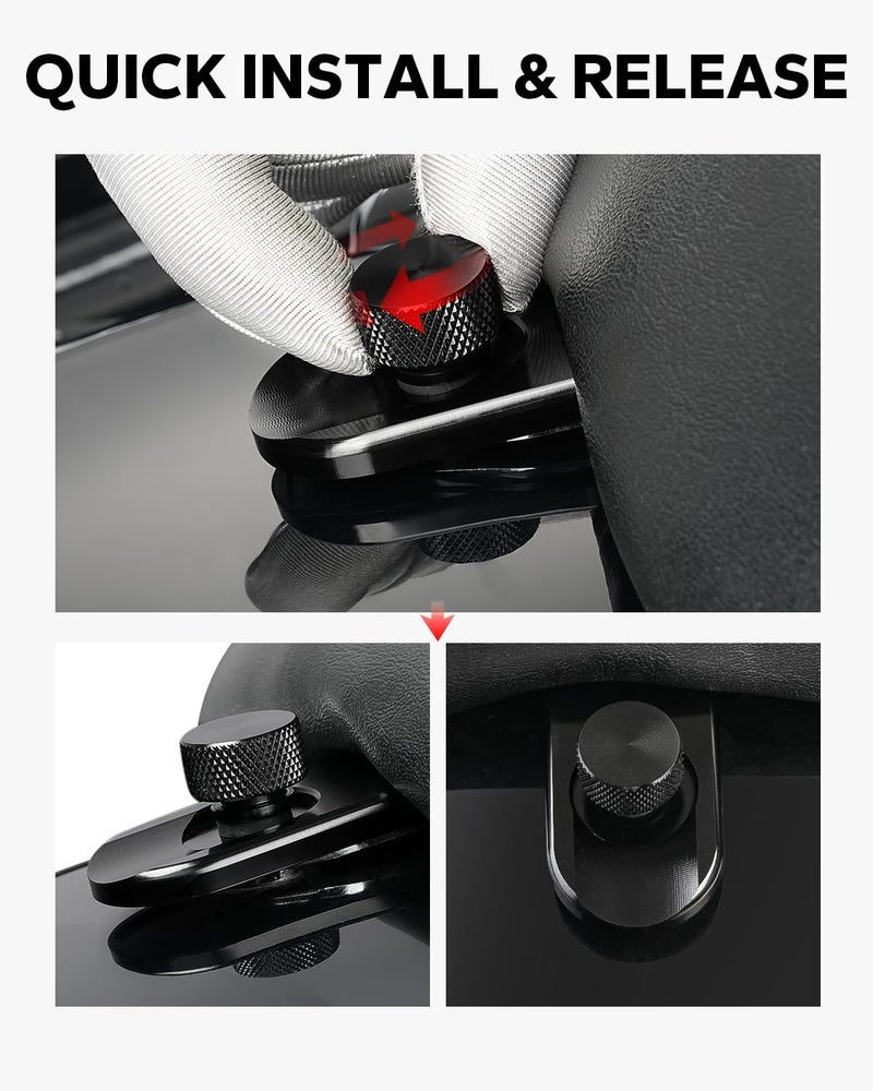 Amazicha Black Aluminum Fender Rear Seat Bolt Nut Tab Mount Knob Cover 1/4"-20 Thread Seat Screws Kit Compatible for Harley Davidson Touring Softail Dyna Sportster 1996-2025 - Image 3