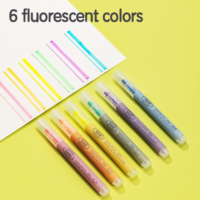 Deli EU624 Highlighter 6-Piece Set - Fluorescent Colors - Image 4