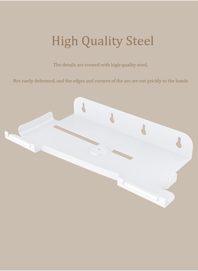 IINE - Wall Mount for PS5 Slim - Accessories PS5 Slim Digital/Disc Edition Console Floating Shelf Behind TV, with 2 Detachable Controllers Holder Rack, Solid Metal Stand Kit, Easy Installation - Image 1
