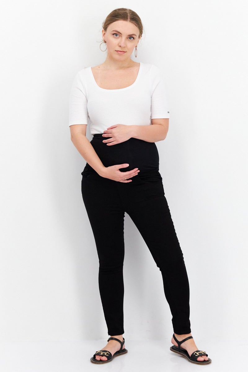 Cotton On بنطلون جينز قصير ضيق للحوامل، أسود - Image 2