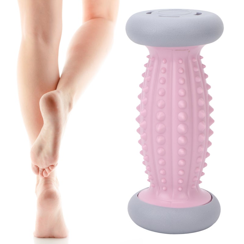 Foot Massage Roller Muscle Relaxing Reduce Discomfort Plantar Fasciitis Massaging Tool for Leg Hand Pink - Image 1