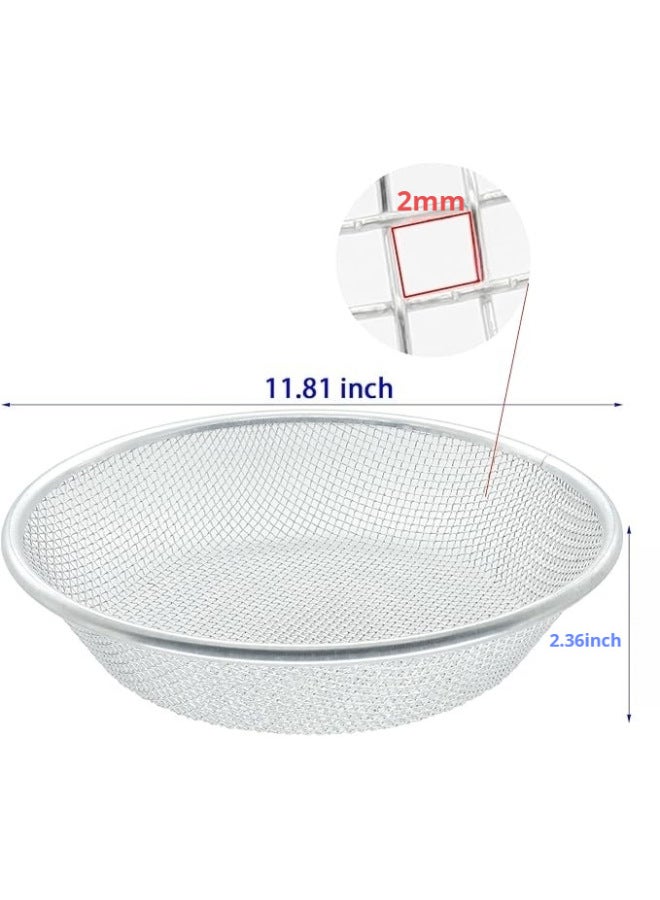 Horticultural Sand Compost Sieve Sand Rock Sieve Soil Compost Diameter 30cm Aperture Optional 2mm-6mm-10mm-Specifications:30.2cm Mm Diameter Hole + Gloves - Image 1