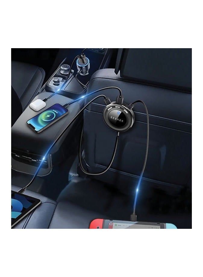 سيكن شاحن سيارة سريع متعدد المنافذ من Seeken SMCC-32 بقوة 98 واط مع 5 منافذ USB وكابل بطول 1.5 متر - Image 2
