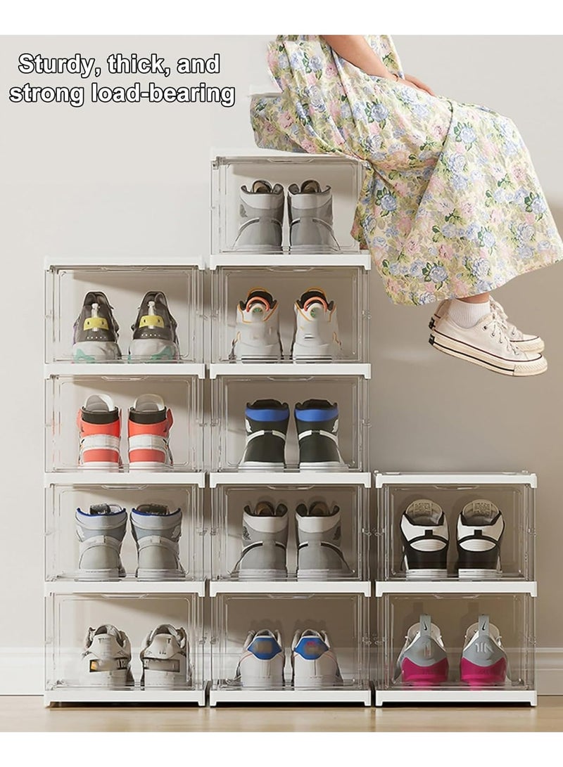 أوزيغالور منظم أحذية 6 طبقات بأبواب - خزانة تخزين أحذية بلاستيكية قابلة للتركيب، تركيب سهل لتوفير المساحة للخزانة ومدخل المنزل (1 مجموعة) - Image 4