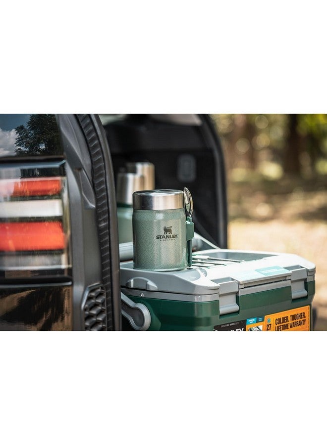 Stanley جرّة طعام كلاسيكية أسطورية + ملعقة وشوكة 14 أونصة باللون الأخضر المطرق - Image 5