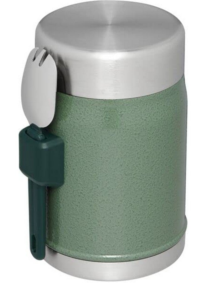 Stanley جرّة طعام كلاسيكية أسطورية + ملعقة وشوكة 14 أونصة باللون الأخضر المطرق - Image 2