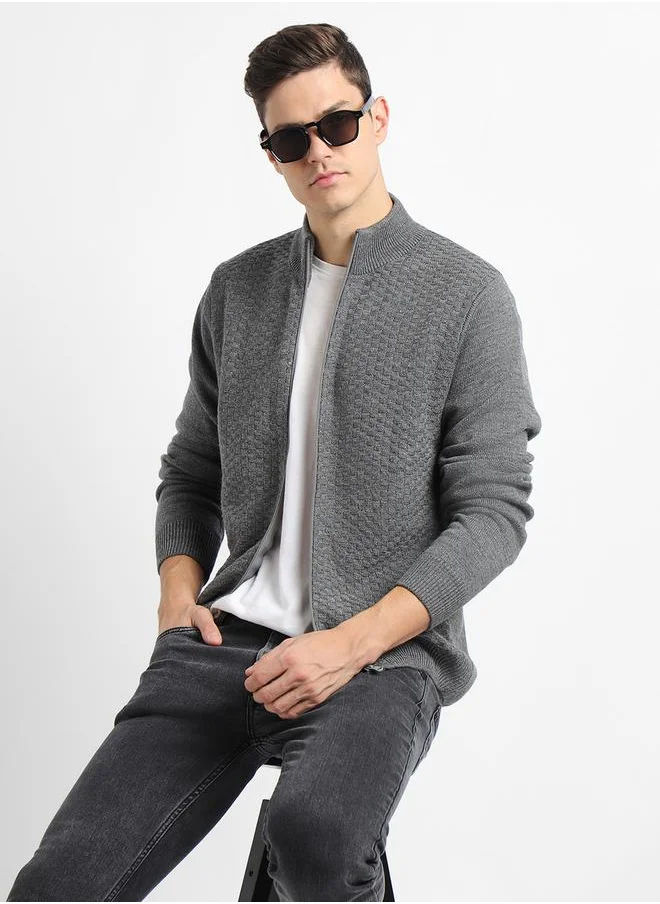 Dennis Lingo Textured Regular Fit Cardigan by Styli