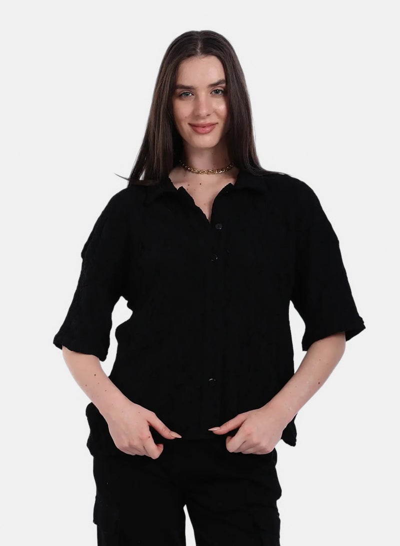 Carina Woven Jacquard Beach Shirt - Image 1