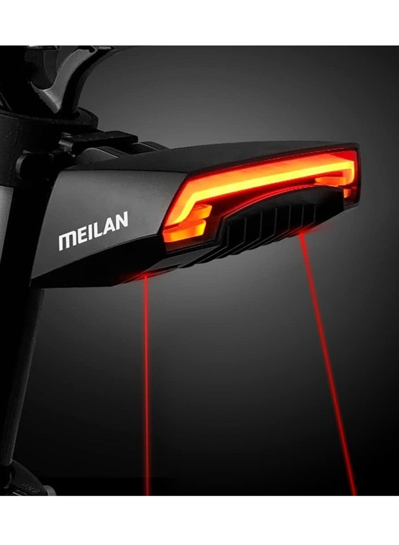 ميلان MEILAN X5 Smart Bike Tail Light Wireless Turn Signals Automatic Brake Light Ground Warning Line Remote Control USB Rechargeable Waterproof Safety Warning Rear Back Cycling - Image 2
