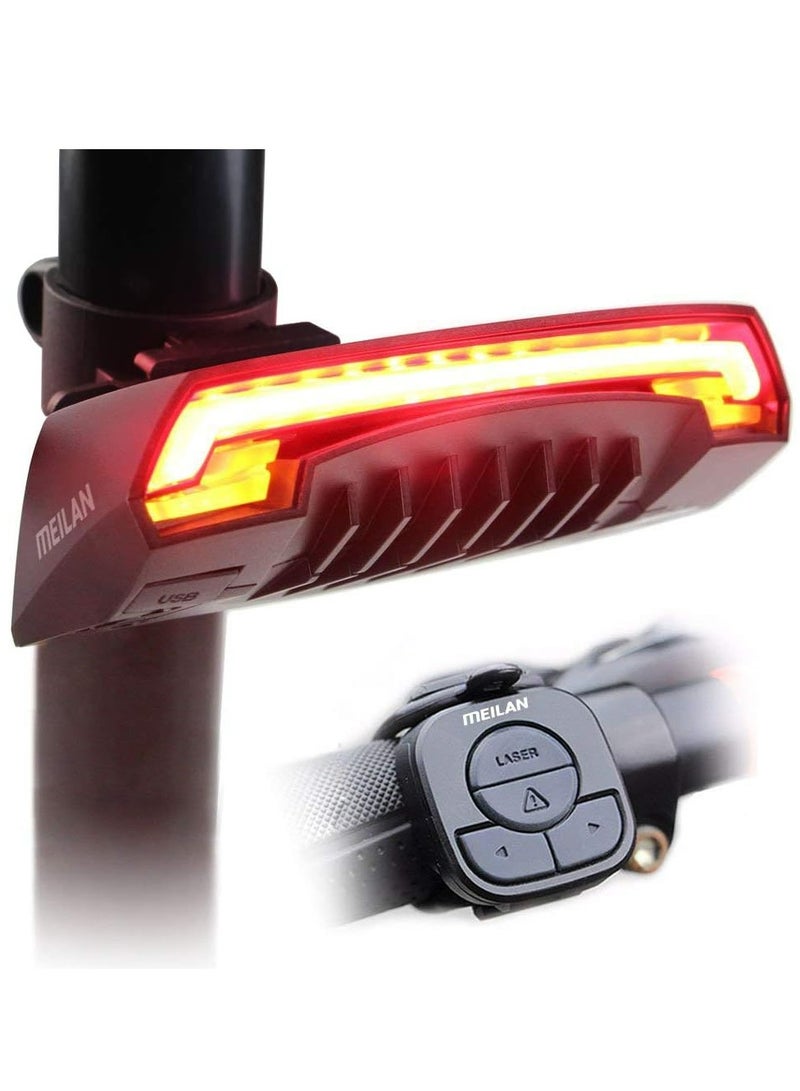 ميلان MEILAN X5 Smart Bike Tail Light Wireless Turn Signals Automatic Brake Light Ground Warning Line Remote Control USB Rechargeable Waterproof Safety Warning Rear Back Cycling - Image 1