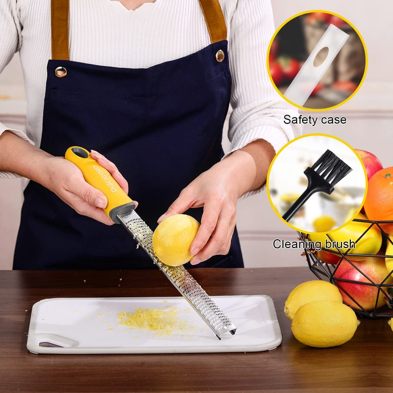 Dulcicasa Professional Stainless Steel Lemon Zester & Grater - Premium Kitchen Tool for Cheese, Garlic, Ginger, Chocolate, Vegetables & Fruits | Dishwasher Safe  - Image 5
