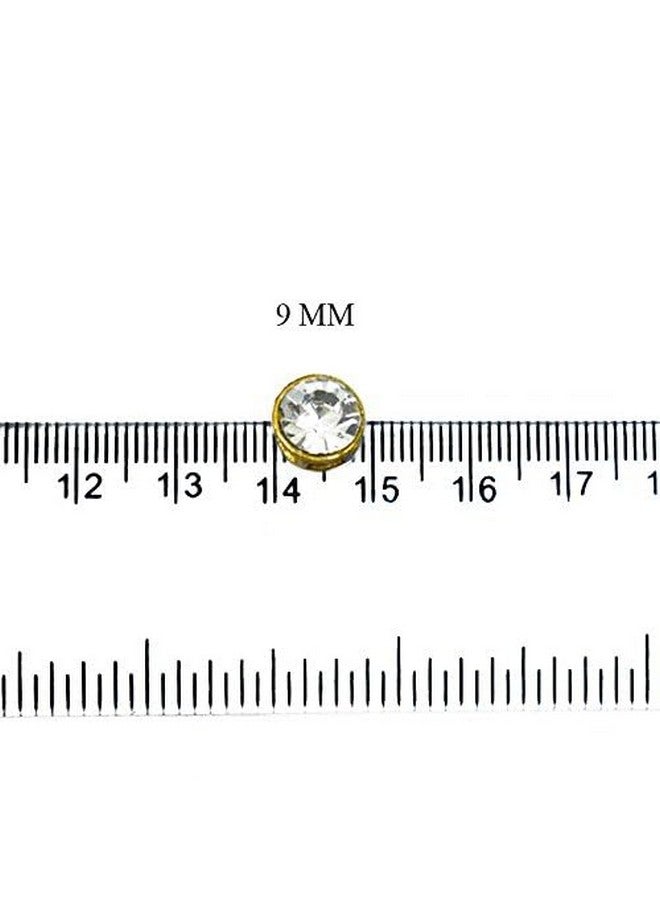 Embroiderymaterial خامات تطريز لخرز/حجر الراين/حجر الكوندان والمرايا للعمل الحرفي، العمل بالتطريز، العمل بالمجوهرات، عمل الأري، عمل الماجام وغيرها (شكل دائري، لون فضي، 9MM، 50 قطعة) - Image 2