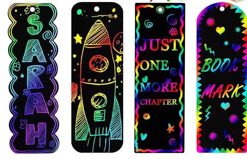 Colorful Scratch-Off Book Set Animal Bookmark Diy Scratch-Off Special-Shaped Colorful Drawing Paper Kidsren'S Painting Graffiti - Image 1