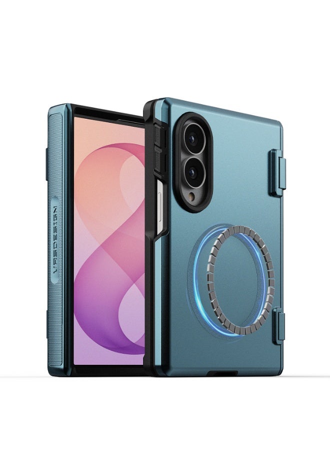 VRS Design Terra Guard Modern Samsung Galaxy Z Fold 8 Ultra Case Cover [MagSafe Compatible] with Flex Hinge Protection - Ice Blue