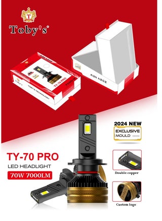 Tobys TY70 PRO H4 2 Pieces Car LED Headlight Bulbs Original 140W Power 14000 Lumens With Color Temperature 6500K - pzsku/ZF912C370187C4861180EZ/45/_/1686839038/31844b2e-7550-4626-b1b6-8db59c6ea5a6