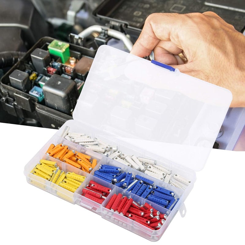 مجموعة صمامات السيارات 200 قطعة ملونة للسيارات والشاحنات لحماية الدوائر الكهربائية - Image 3
