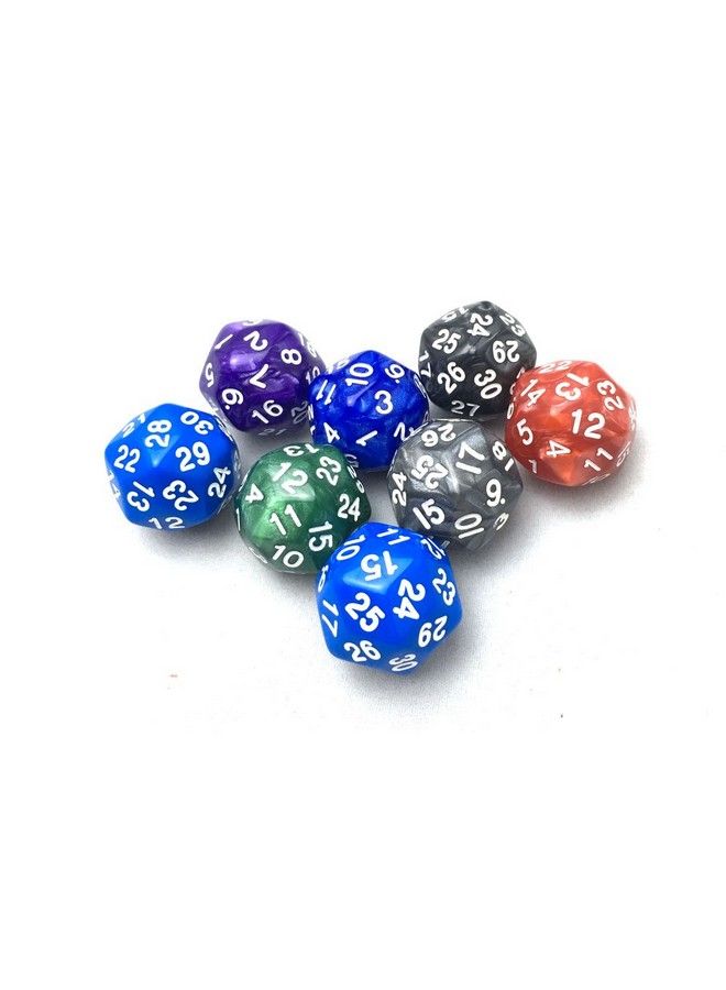 Smartdealspro ® 5 عبوات من نرد بوليهدرا D30 بألوان عشوائية لألعاب الطاولة Dnd Rpg Mtg مع حقيبة مجانية - Image 4