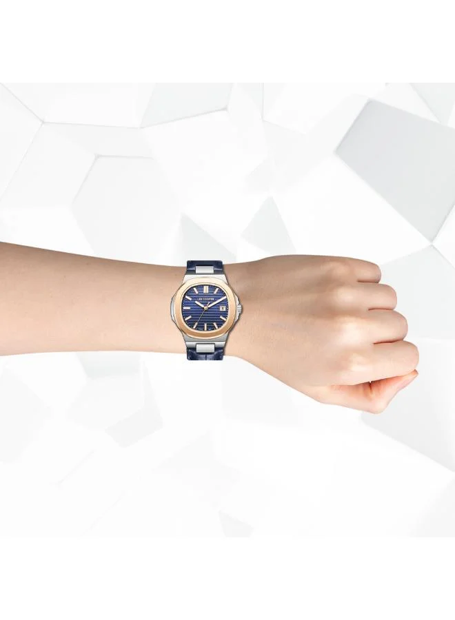 Lee Cooper LEE COOPER LC08107.599 Women's Analog Display Watch & Leather Strap Dark Blue