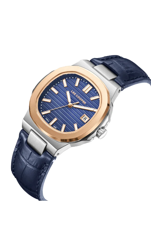 Lee Cooper LEE COOPER LC08107.599 Women's Analog Display Watch & Leather Strap Dark Blue