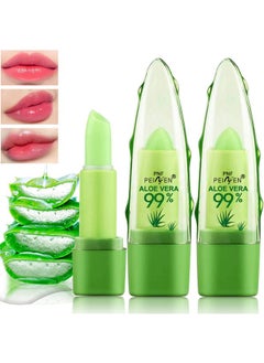 2 Pack Aloe Vera Lipstick, Long Lasting Lip Care Nutritious Plumper Lip Balm, Moisturizer Magic Color Changing Crystal Jelly Lipstick, Lip Gloss Matte Makeup Tinted Lip Balm (Green A) - pzsku/ZF912F708FA94DAA7BBB3Z/45/_/1734437777/08995d73-f598-4e8d-9cb6-05e3466b532b