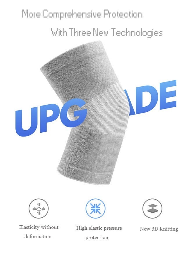 REXCHI Breathable Knitted Knee Compression Sleeve for Men & Women - Arthritis Pain Relief, Running, Exercise, and Meniscus Tear Support (Gray) - Image 3