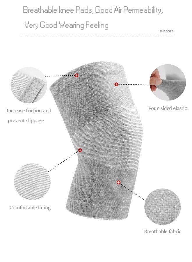 REXCHI Breathable Knitted Knee Compression Sleeve for Men & Women - Arthritis Pain Relief, Running, Exercise, and Meniscus Tear Support (Gray) - Image 5