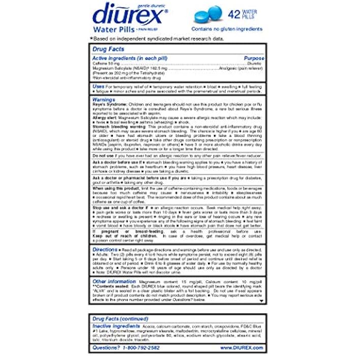 Diurex Water Pills, 42 Count Pills (Pack of 3) - Image 2