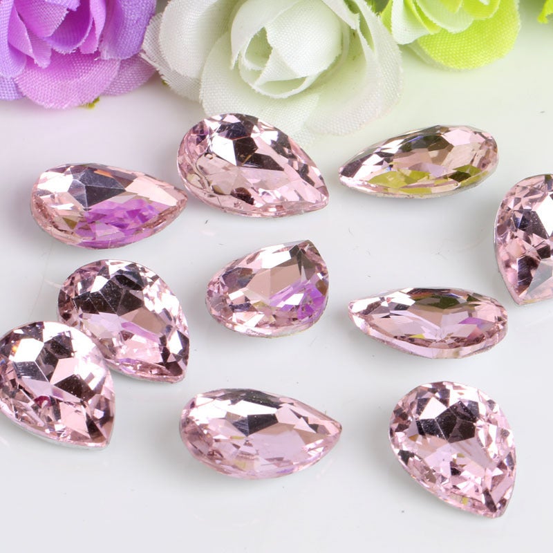 Teardrop Glass Rhinestone Silver Plated for DIY Phone Beads - Image 4