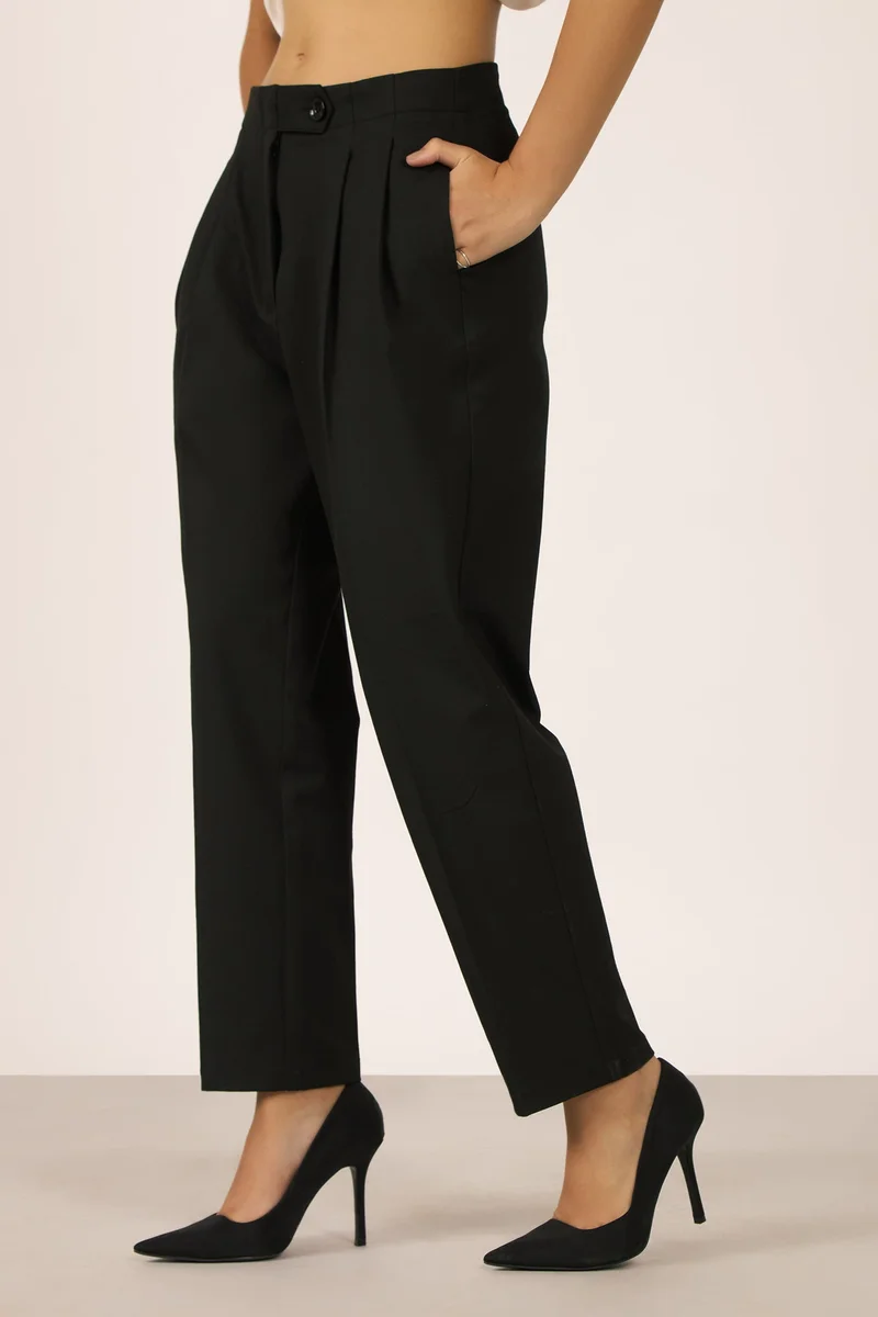 Virgio Virgio Women Rescued Poly Fabric Full Length Solid Trouser