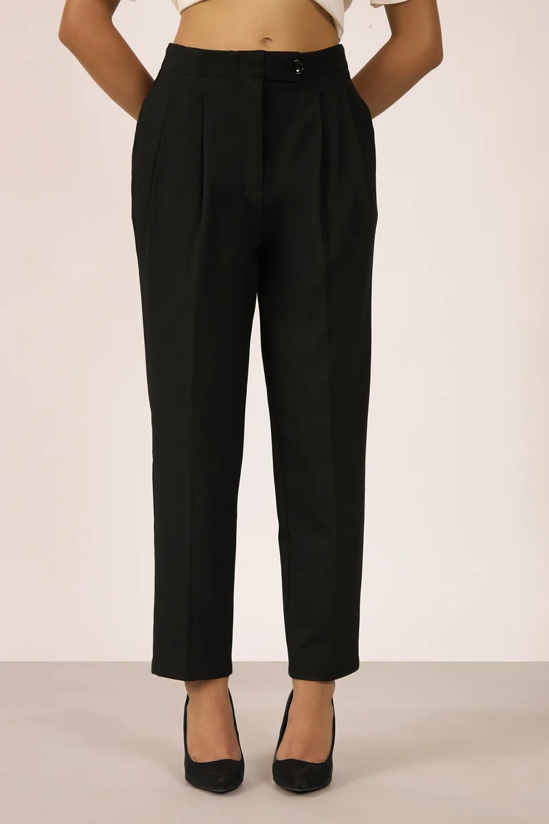 Virgio Virgio Women Rescued Poly Fabric Full Length Solid Trouser