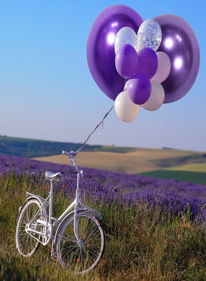 Aoriher 6 Pieces 18 Inch Large Metallic Balloons Giant Extra Large Latex Jumbo Chrome Balloons for Birthday Wedding Baby Shower Party Decoration (Purple,18 Inch) - Image 3